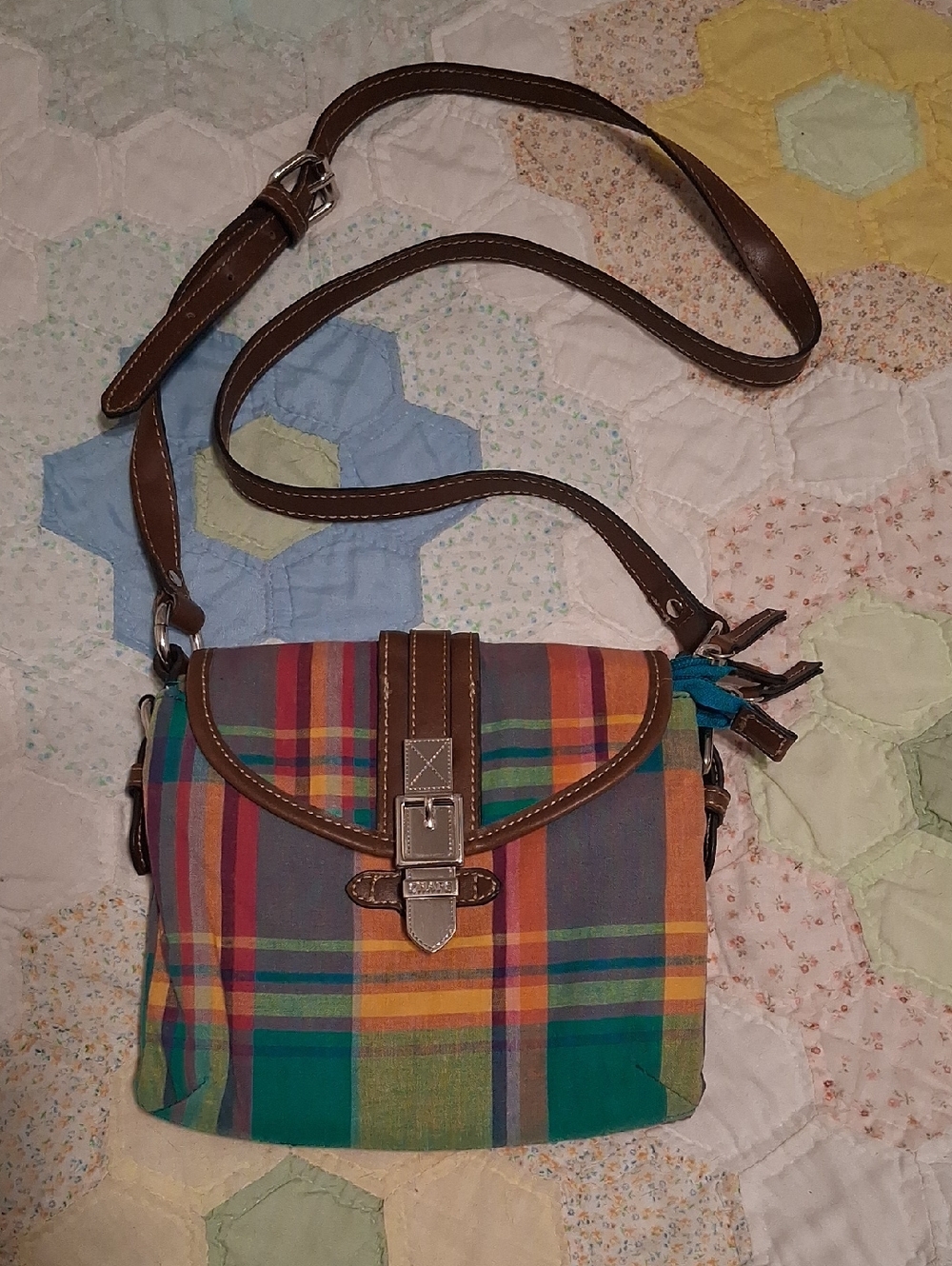 Chaps Ralph Lauren Plaid Colorful Crossbody!